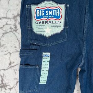NWT BIG SMITH Denim Overalls Men’s 36W x 30 Multiple Pockets Blue Jeans